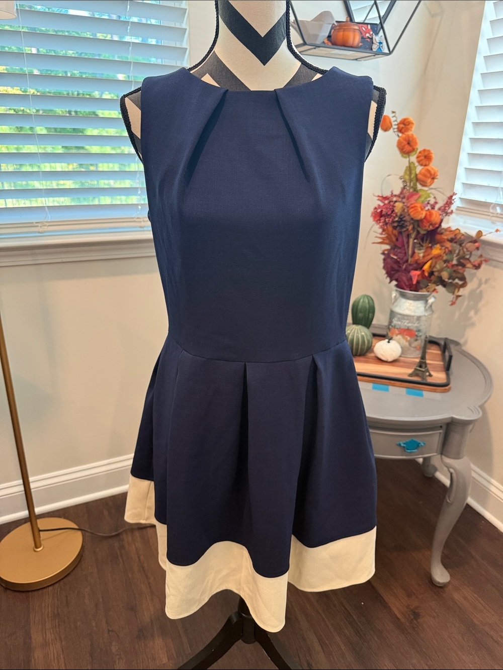 Modcloth Luck Be a Lady Closet London Navy and Cream Dress